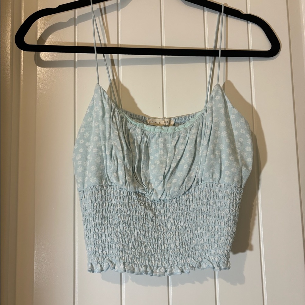 LA Hearts Blue floral Top